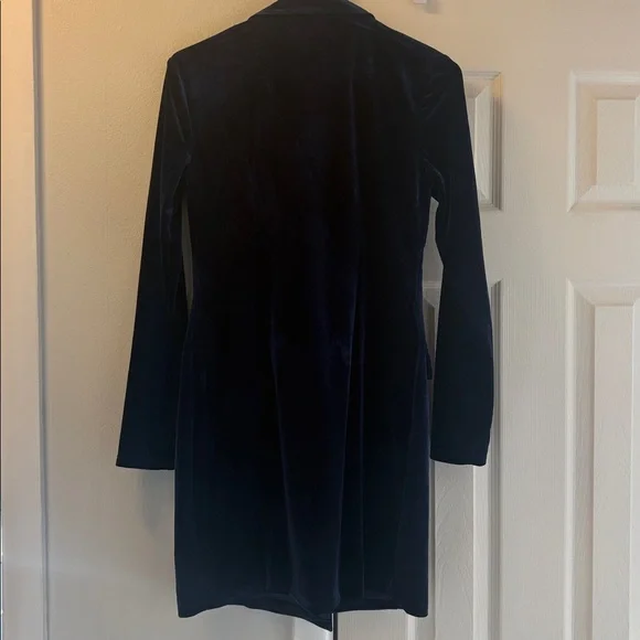 Tuxedo-Style Velvet Dress - Picture 5 of 6